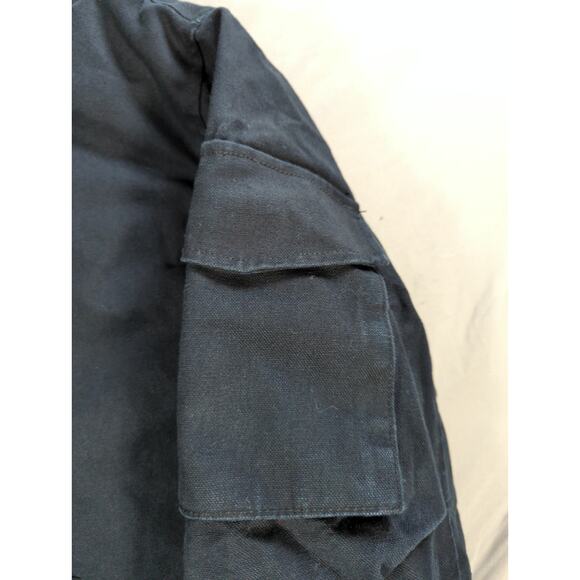 Lee Workwear Black Hooded Jacket Sherpa Lined Heavy Duty Zip Up Men L - Picture 8 of 15